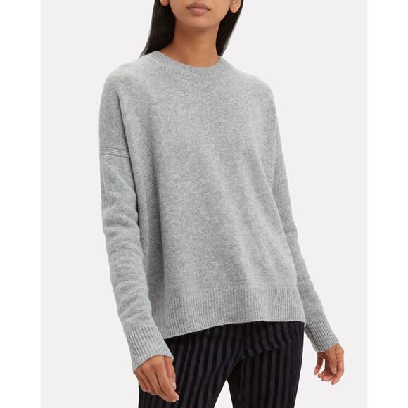 Derek Lam 10 Crosby Gray Boxy Silk-Wool Crewneck Sweater Size Small - Picture 1 of 6